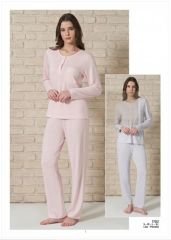 Kadın Patlı Uzun Kollu Pijama Takımı